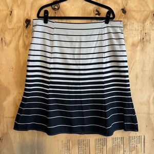 Sherry Taylor Tan Black Striped Fitted Flare Skirt Plus Size 2X